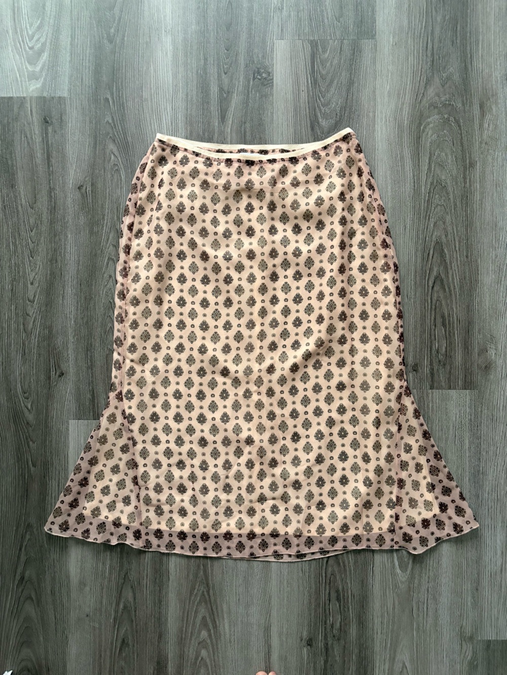 Vintage Hirsch Patterned Cream Skirt